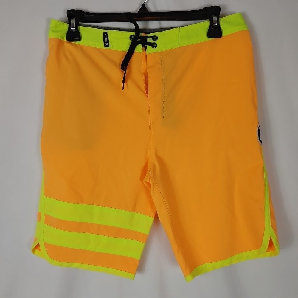 Hurley Boys Size 18 Boardshorts Orange Yellow. Con